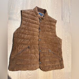 Polo by Ralph Lauren Suede-Look Brown Quilted Vest
